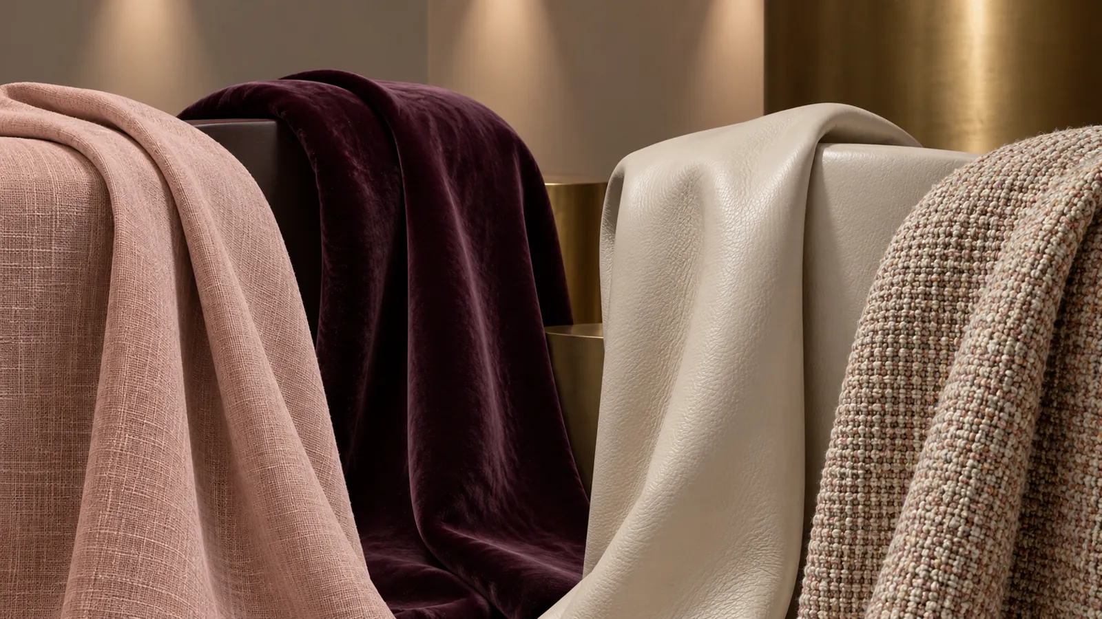 Linen, velvet, leather and textured upholstery choices
